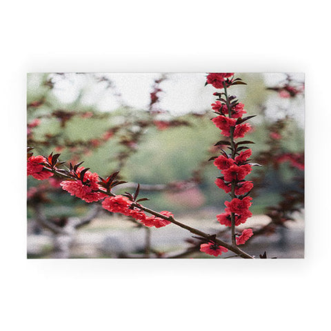 Catherine McDonald Red Peach Blossoms In China Welcome Mat