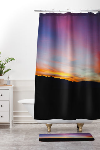 Catherine McDonald Sierra Sunrise Shower Curtain And Mat