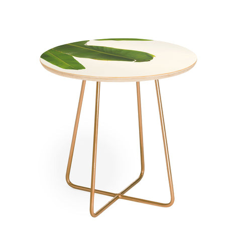 Catherine McDonald Tropical Banana Leaves Round Side Table