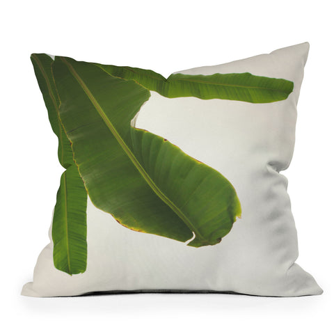 Catherine McDonald Tropical Banana Leaves Outdoor Throw Pillow