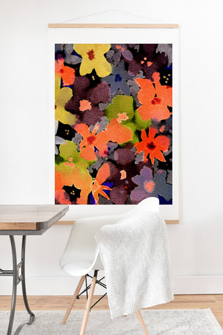 CayenaBlanca Abstract Flowers Art Print And Hanger