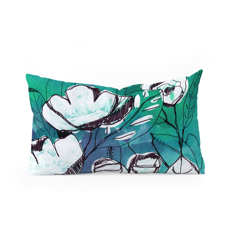 CayenaBlanca Abstract Garden Oblong Throw Pillow
