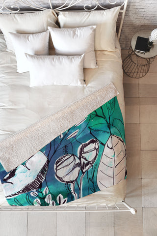 CayenaBlanca Abstract Garden Fleece Throw Blanket