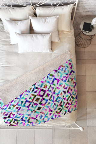 CayenaBlanca Artistic Tribal print Fleece Throw Blanket