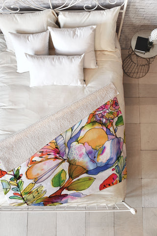 CayenaBlanca Blossom Pastel Fleece Throw Blanket
