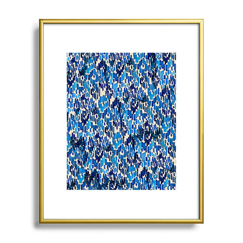 CayenaBlanca Blue Ikat Metal Framed Art Print