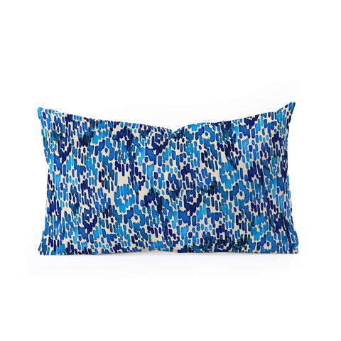 CayenaBlanca Blue Ikat Oblong Throw Pillow
