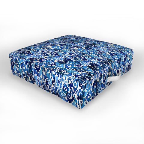 CayenaBlanca Blue Ikat Outdoor Floor Cushion