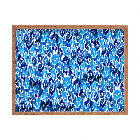 CayenaBlanca Blue Ikat Rectangular Tray