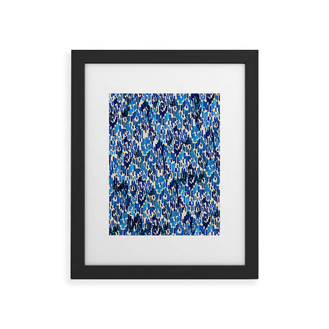 CayenaBlanca Blue Ikat Framed Art Print