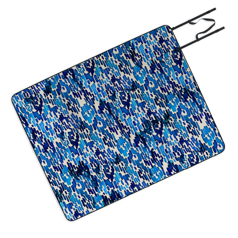 CayenaBlanca Blue Ikat Picnic Blanket