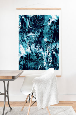 CayenaBlanca Blue Marble Art Print And Hanger