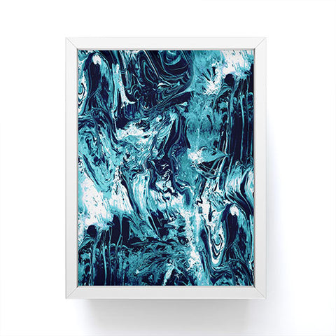 CayenaBlanca Blue Marble Framed Mini Art Print
