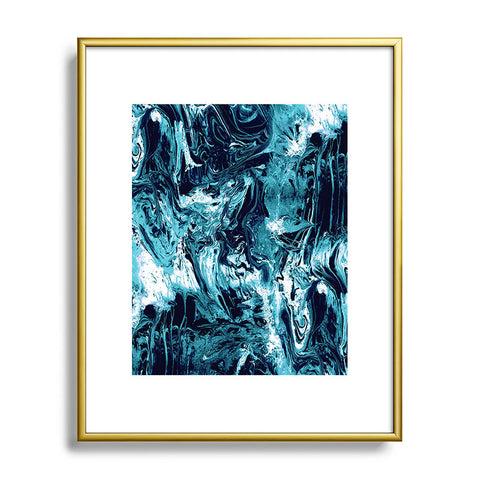 CayenaBlanca Blue Marble Metal Framed Art Print