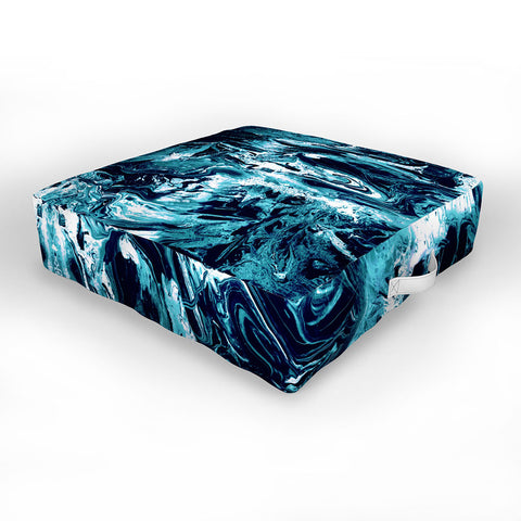 CayenaBlanca Blue Marble Outdoor Floor Cushion
