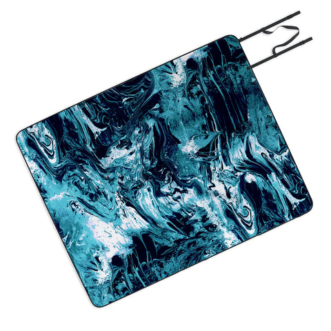 CayenaBlanca Blue Marble Picnic Blanket