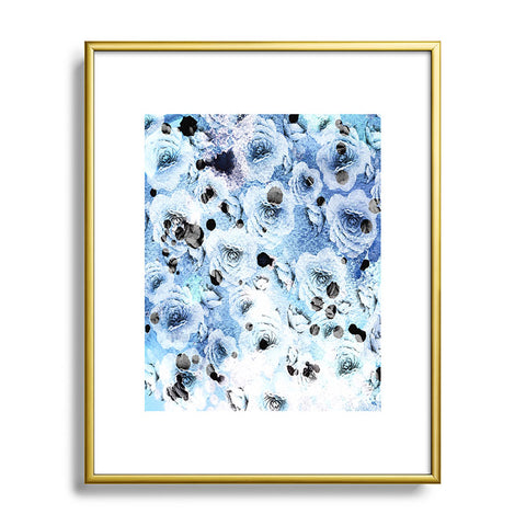 CayenaBlanca Blue Roses Metal Framed Art Print