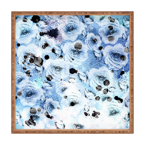 CayenaBlanca Blue Roses Square Tray