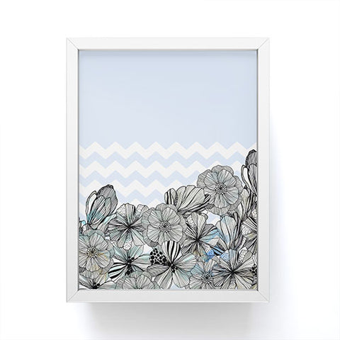 CayenaBlanca Chevron Flowers Framed Mini Art Print