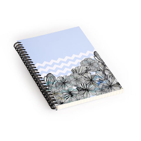 CayenaBlanca Chevron Flowers Spiral Notebook
