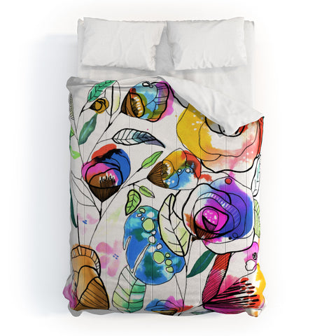 CayenaBlanca Coloured Flowers Comforter