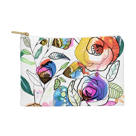CayenaBlanca Coloured Flowers Pouch