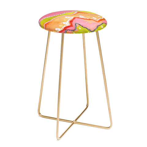 CayenaBlanca Coral Landscape Counter Stool