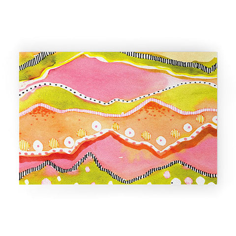 CayenaBlanca Coral Landscape Welcome Mat