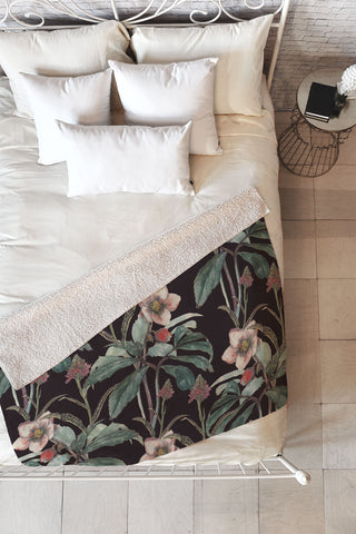 CayenaBlanca Dramatic Garden Fleece Throw Blanket