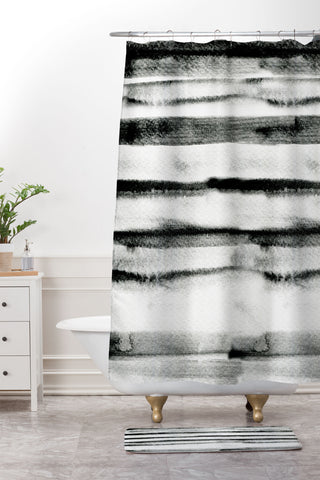 CayenaBlanca Earth lines Shower Curtain And Mat
