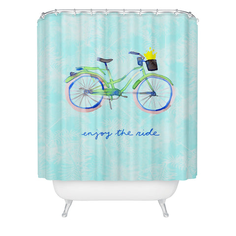 CayenaBlanca Enjoy Your Ride Shower Curtain