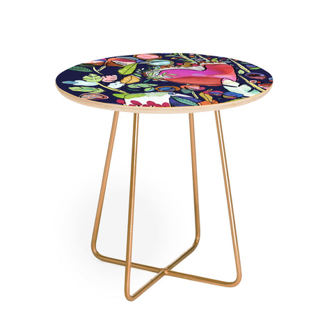 CayenaBlanca Floral Dreams Round Side Table