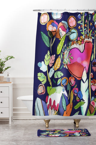 CayenaBlanca Floral Dreams Shower Curtain And Mat