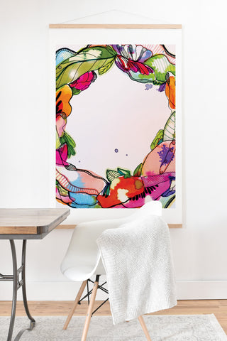 CayenaBlanca Floral Frame Art Print And Hanger