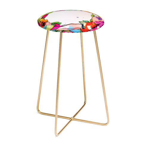 CayenaBlanca Floral Frame Counter Stool