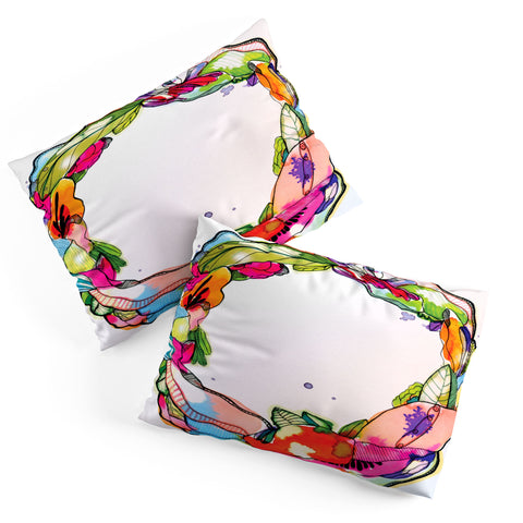 CayenaBlanca Floral Frame Pillow Shams