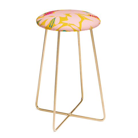 CayenaBlanca Floral shapes Counter Stool