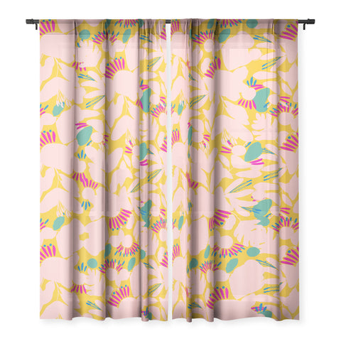 CayenaBlanca Floral shapes Sheer Non Repeat