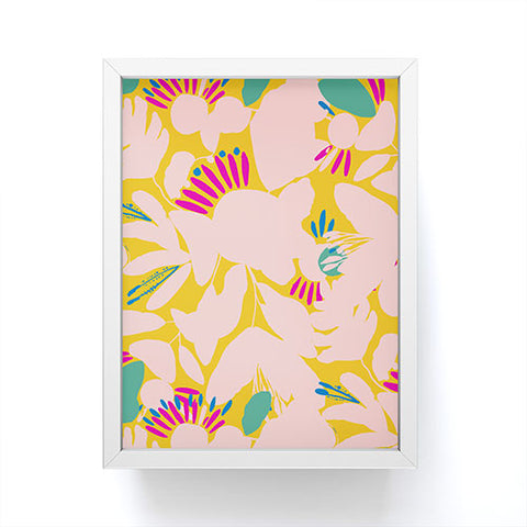 CayenaBlanca Floral shapes Framed Mini Art Print