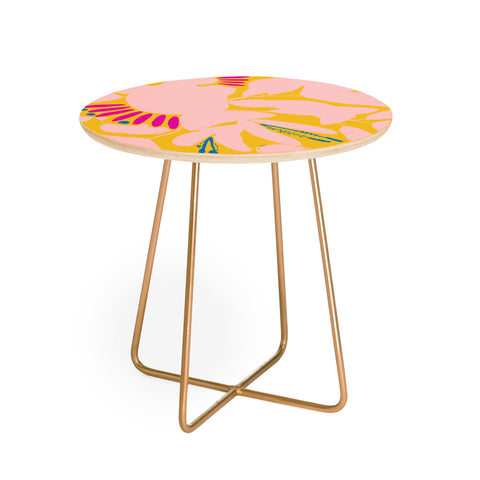 CayenaBlanca Floral shapes Round Side Table