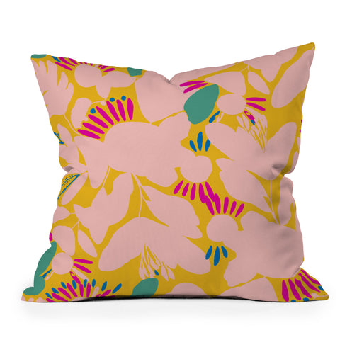 CayenaBlanca Floral shapes Throw Pillow