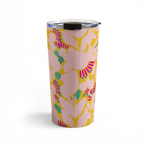 CayenaBlanca Floral shapes Travel Mug