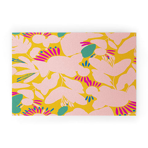 CayenaBlanca Floral shapes Welcome Mat