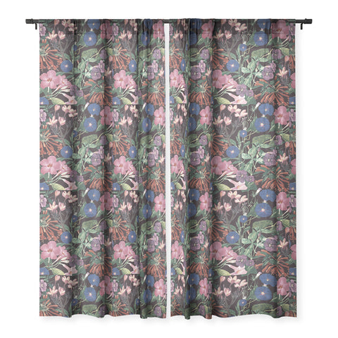CayenaBlanca Floral Symphony Sheer Window Curtain