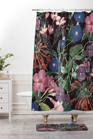 CayenaBlanca Floral Symphony Shower Curtain And Mat