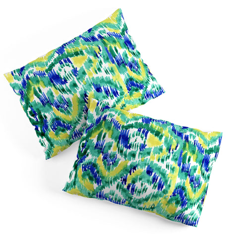 CayenaBlanca Green Ikat Pillow Shams