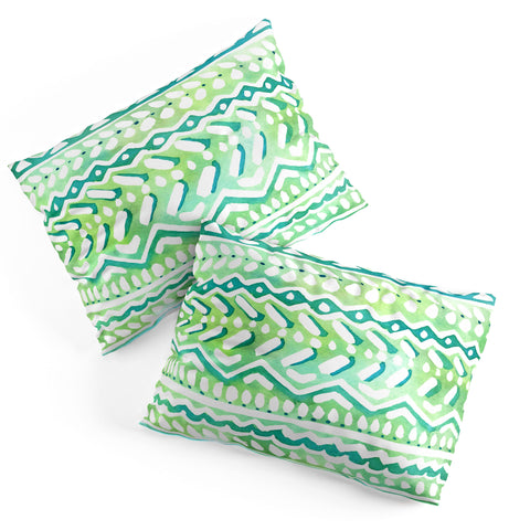CayenaBlanca Green Tribal Pillow Shams