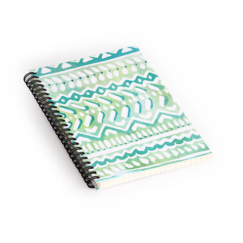 CayenaBlanca Green Tribal Spiral Notebook