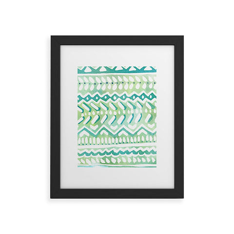 CayenaBlanca Green Tribal Framed Art Print