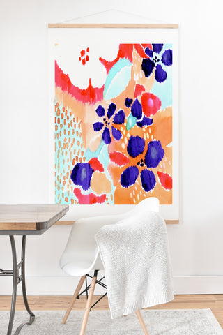 CayenaBlanca Ikat Flowers Art Print And Hanger